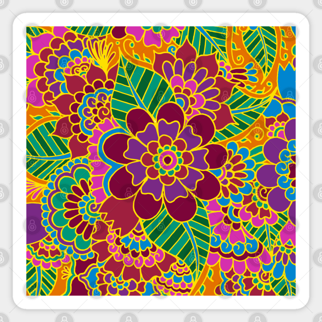 Orange Flower Garden Sticker by HLeslie Design